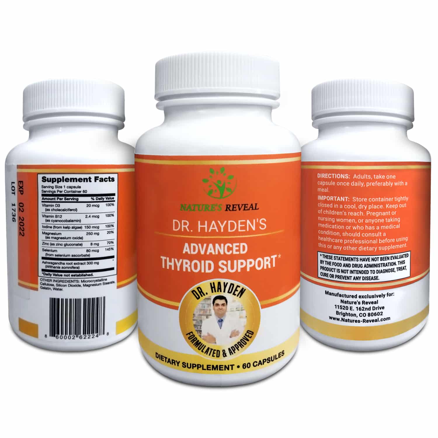 Dr. Haydens Advanced Thyroid Support Thyroid Supplement and Iodine ...